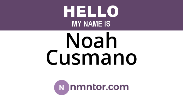 Noah Cusmano