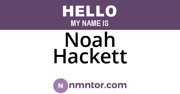 Noah Hackett