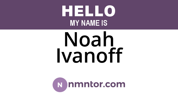 Noah Ivanoff