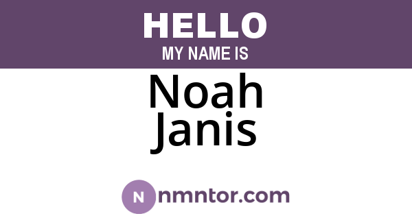 Noah Janis