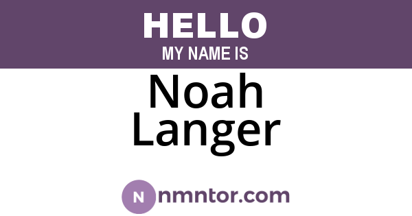 Noah Langer