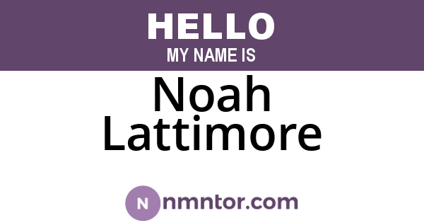 Noah Lattimore