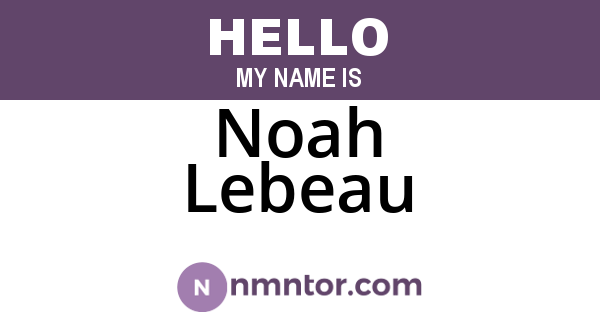 Noah Lebeau