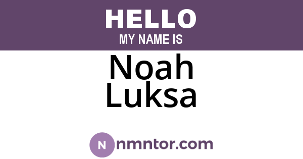 Noah Luksa