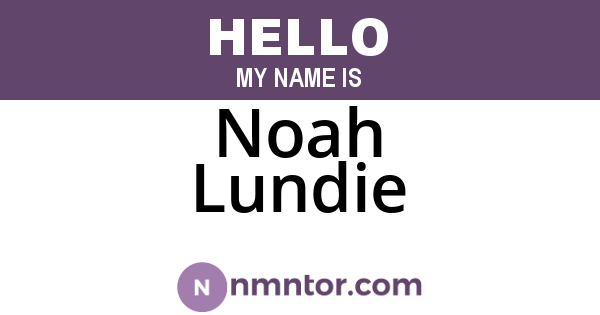 Noah Lundie