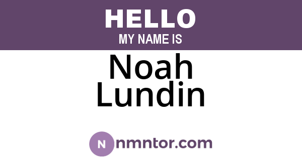 Noah Lundin
