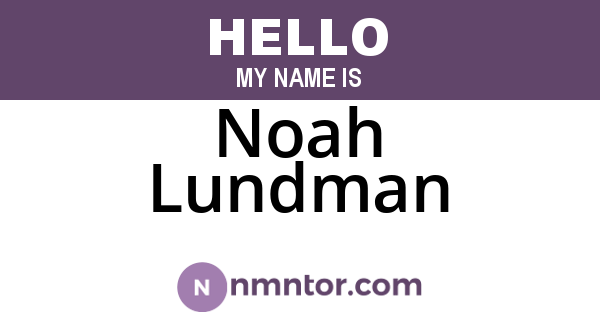 Noah Lundman
