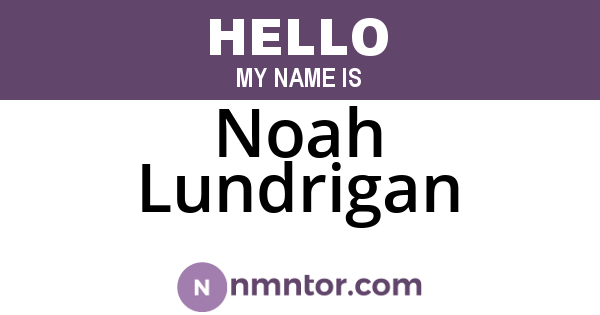 Noah Lundrigan