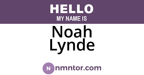 Noah Lynde