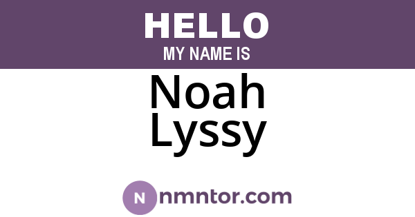 Noah Lyssy