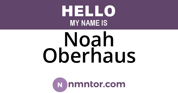 Noah Oberhaus