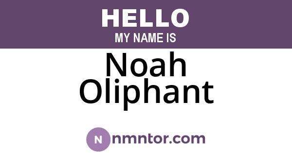 Noah Oliphant