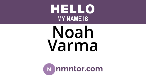 Noah Varma