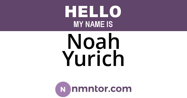 Noah Yurich