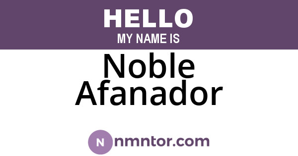 Noble Afanador
