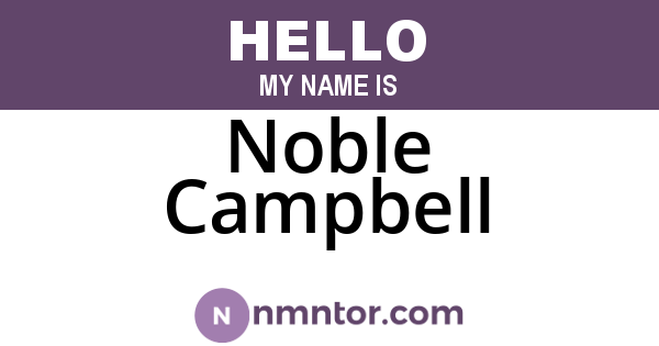 Noble Campbell