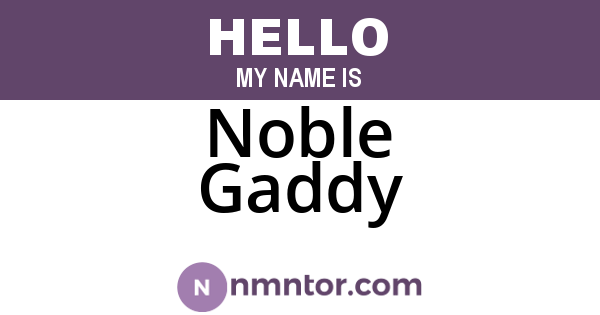 Noble Gaddy