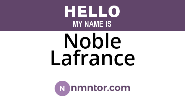 Noble Lafrance