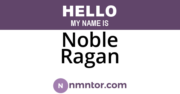 Noble Ragan