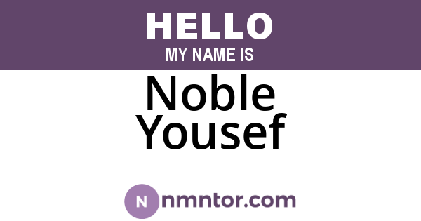 Noble Yousef
