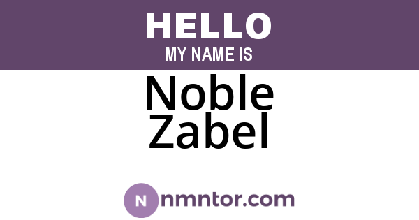 Noble Zabel