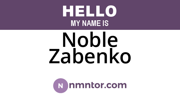 Noble Zabenko