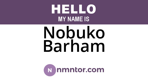 Nobuko Barham