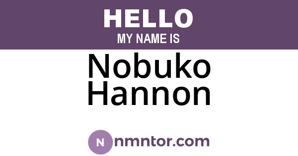 Nobuko Hannon