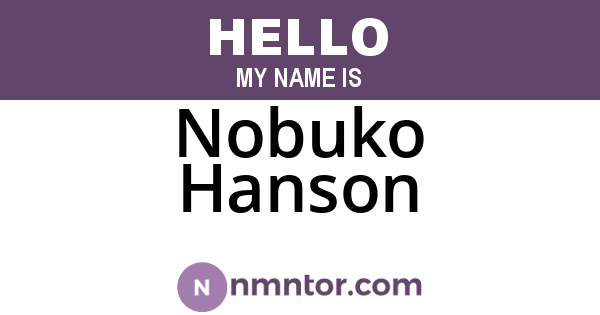 Nobuko Hanson