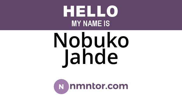 Nobuko Jahde