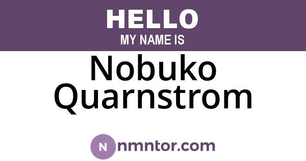 Nobuko Quarnstrom