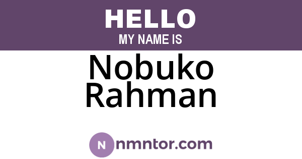 Nobuko Rahman