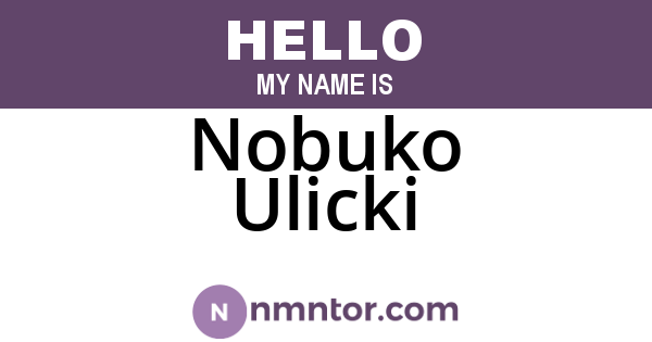 Nobuko Ulicki