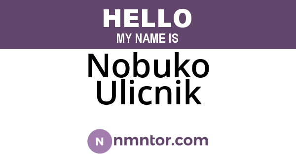 Nobuko Ulicnik
