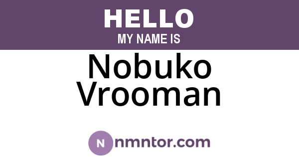 Nobuko Vrooman