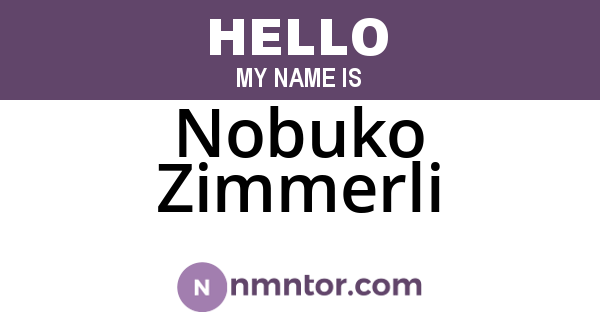 Nobuko Zimmerli