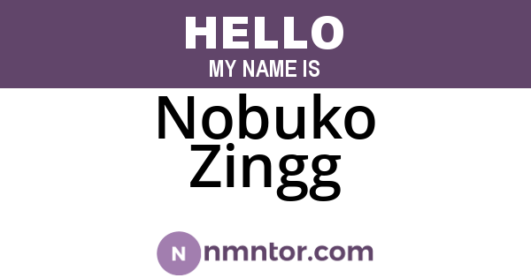 Nobuko Zingg