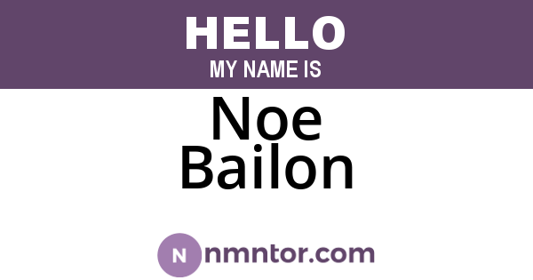 Noe Bailon