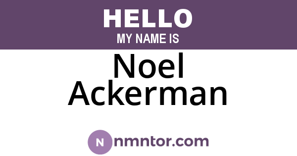 Noel Ackerman