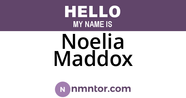Noelia Maddox