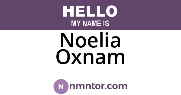 Noelia Oxnam