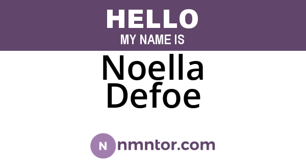 Noella Defoe
