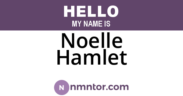 Noelle Hamlet