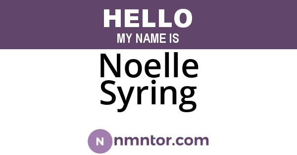 Noelle Syring