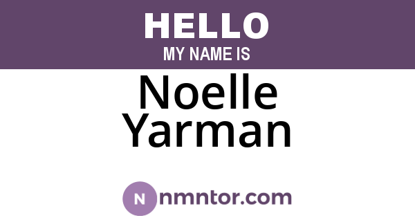 Noelle Yarman