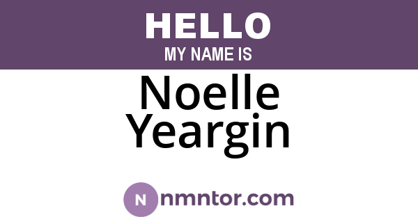 Noelle Yeargin