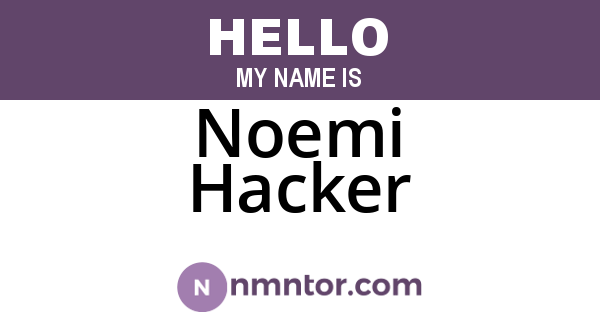 Noemi Hacker