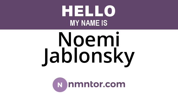 Noemi Jablonsky