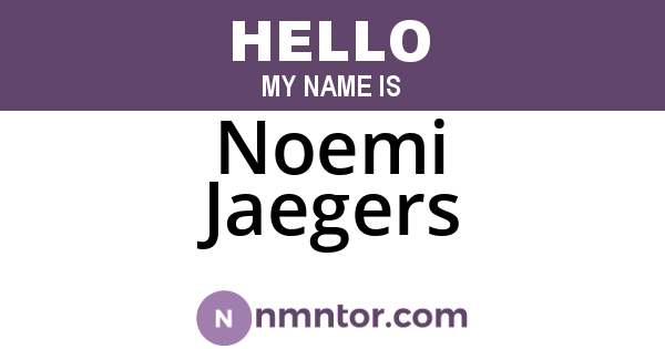 Noemi Jaegers