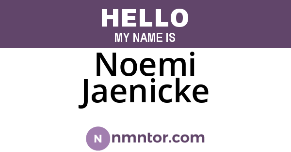 Noemi Jaenicke